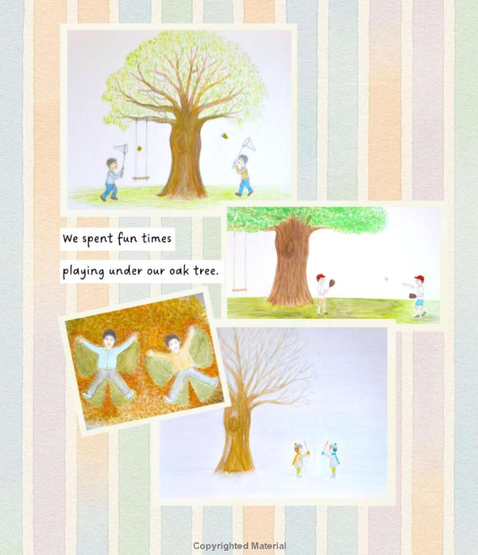 Memories of the twins playing together beneath their oak tree.